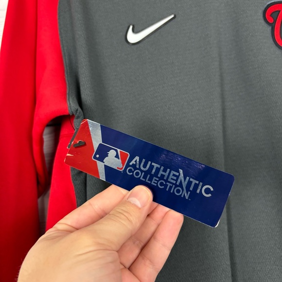 Nike Dri-Fit MLB Authentic Red Therma Pullover NWT Washington Nationals Medium - Picture 4 of 14